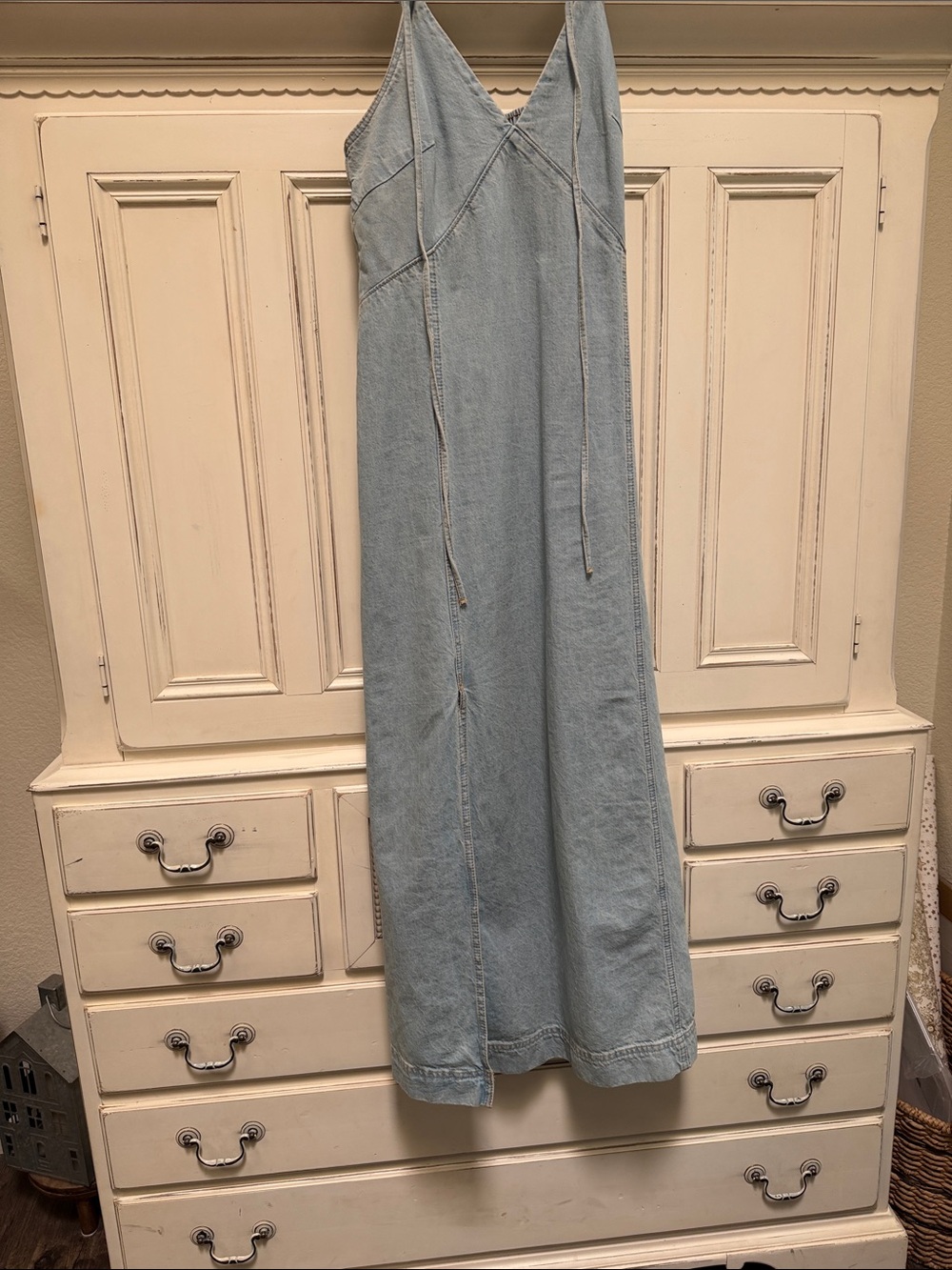 Universal Thread Light Blue Denim Maxi Overalls Dress